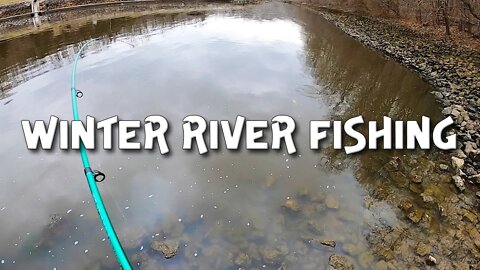 Winter river fishing in Ohio