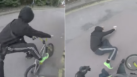 Phone Thief Gets a Taste of Instant Karma And Is Thrown Off His Bike