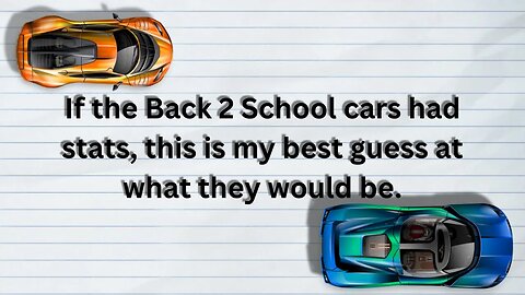 Nitro Type Back 2 School cars stats if they had any!