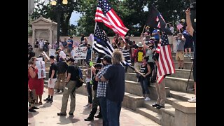 Noisy Black Lives Matter supporters crash Pro Police rally at Civic Center Park, bring it to an end