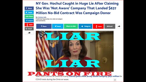NY's GOV. HOCHUL CAUGHT IN GIANT COVID LIE WITH CONTRACT TO DONOR~!