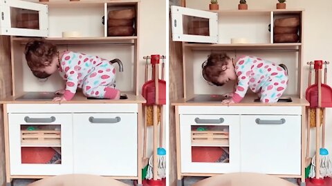 Silly Toddler Always Finds A Way To Do Something Sketchy