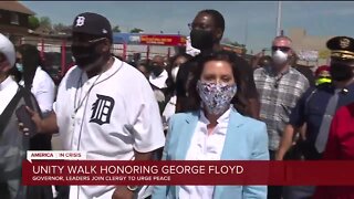 Clergy, police and state leaders lead peace march in Detroit to honor George Floyd