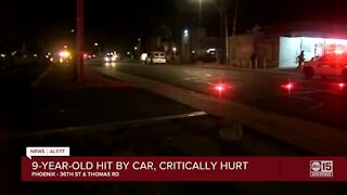 9-year-old hit by car, critically hurt