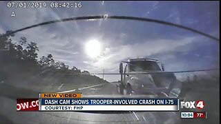 Video shows tow truck crashing into patrol car on Alligator Alley