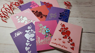 Valentine's Day Cards: Cascading Hearts