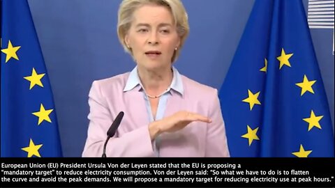 Climate Change Emergency | European Union President - "We have to do is to flatten the curve and avoid the peak demands. We will propose a mandatory target for reducing electricity use at peak hours."