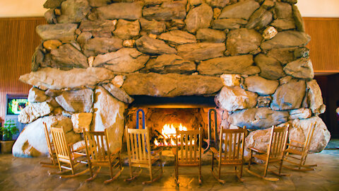Giant cozy warm fireplace - Grove Park Inn