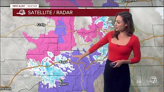 Sunday morning forecast- mountain snow today, metro snow Monday