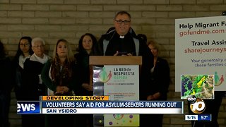 Volunteers say aid for asylum-seekers is running