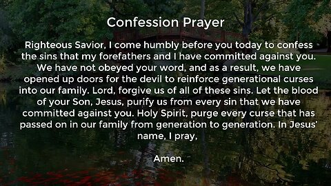 Confession Prayer (Prayer for Breaking Generational Curses)