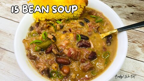 Slow Cooker 15 Bean Soup With Smoked Neck Bones & Ham