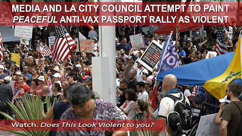 Over 1000 Angelenos Protest Los Angeles Vaccine Passport Mandate