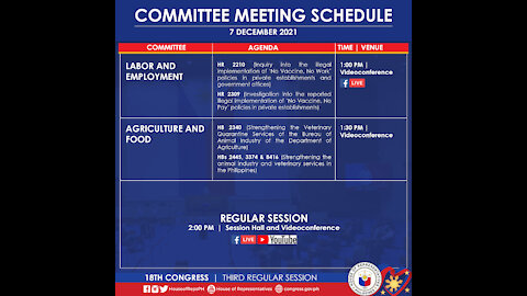Hearing on Oppresive IATF Mandates - House of Representatives Philippines (Dec. 7, 2021)