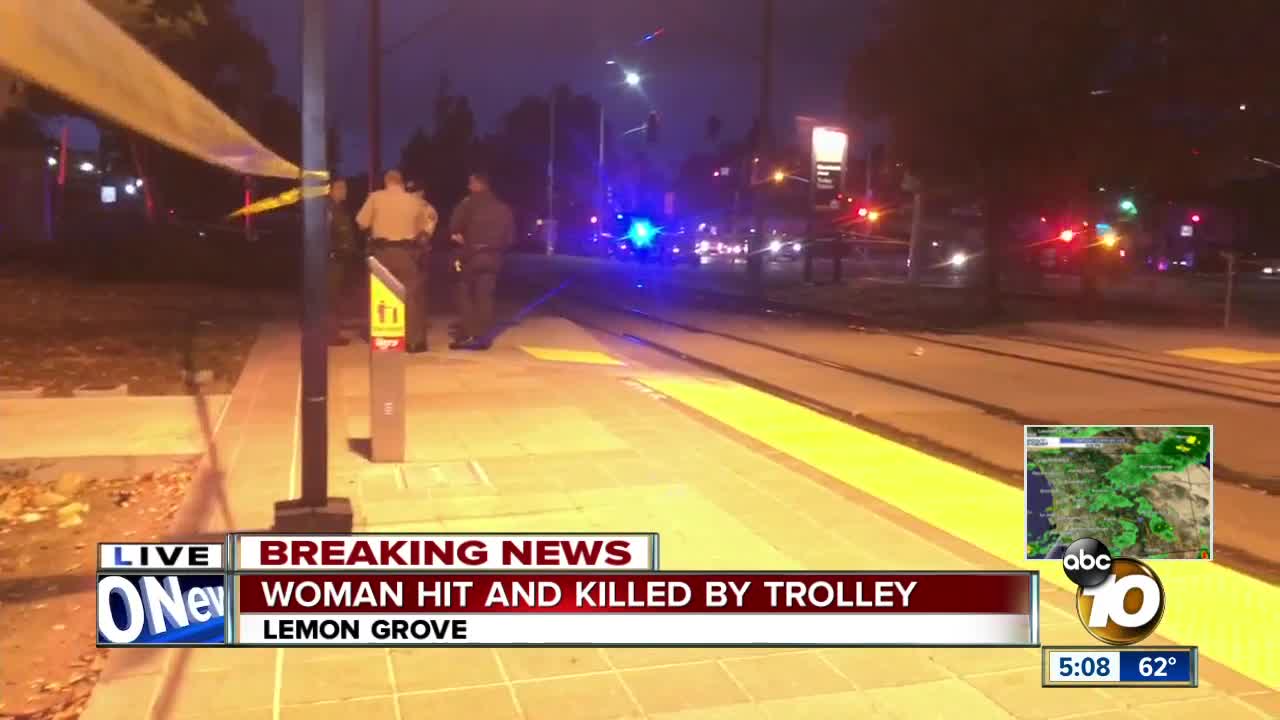 Woman hit and killed by trolley