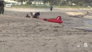 Military drone washes ashore in Ocean Ridge