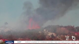 Brush fire near Palomar College