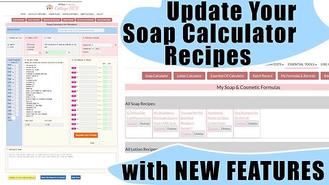 New Features Revealed in the Soap Calculator : Save Recipes & Update your Formulas as you Grow