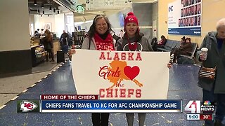 Chiefs fans from across the country flock to Kansas City