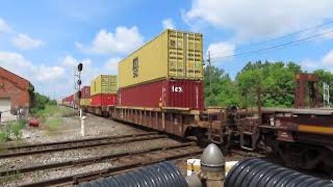 CSX Q008 Intermodal Double-Stack Train from Marion, Ohio July 25, 2021