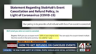 How to get refunds on canceled events