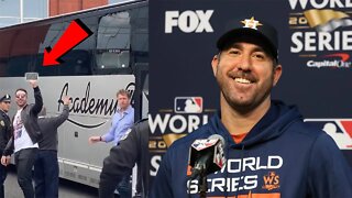 Astros ace Justin Verlander GOES VIRAL as he "GREETS" Phillies fans with THE BIRD and explains why!