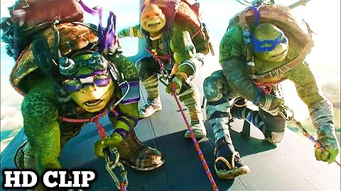 Turtles Jump in The Plane - TMNT 2 movie scene - New hollywood movie @paramountpictures