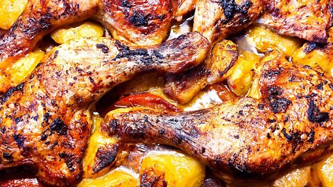 💯 Autumn fruits are PERFECT for baked chicken legs⁉️ #cooking