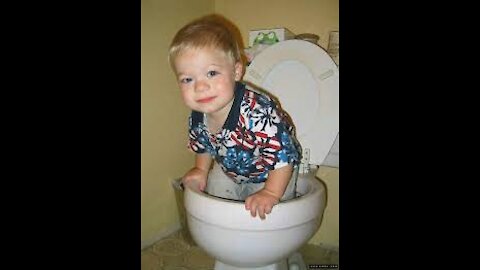 Video of a child inside the toilet