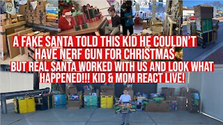 Commie Santa Told This Kid He Couldn't Have A NERF Gun, REAL Santa Saved The Day - Kid Reacts LIVE!