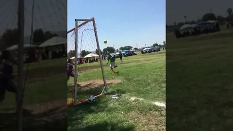 Soccer Player Knocks Over Goal! #MegaFails #Shorts