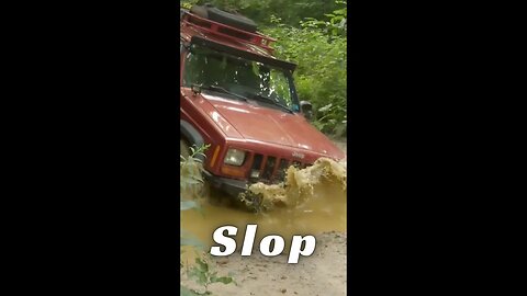 Slop - Jeep Cherokee XJ in a Sloppy Mud Hole #shorts