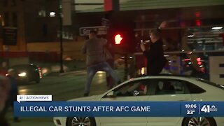 Illegal car stunts after AFC game