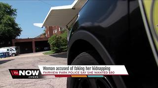 Woman accused of faking kidnapping for money