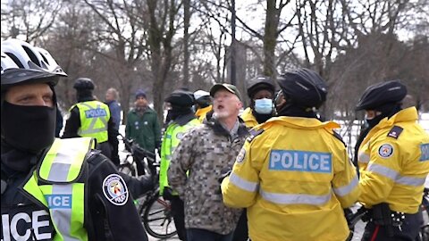 Toronto Police continue to assault and arrest peaceful protesters at civil rights rally to end lock downs