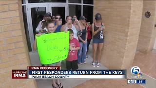 Families welcome first responders returning home from the Keys