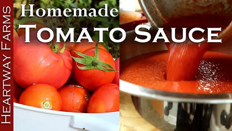 How To Make Garden Fresh Tomato Sauce | Canning Food Preservation | Prepping | Heartway Farms