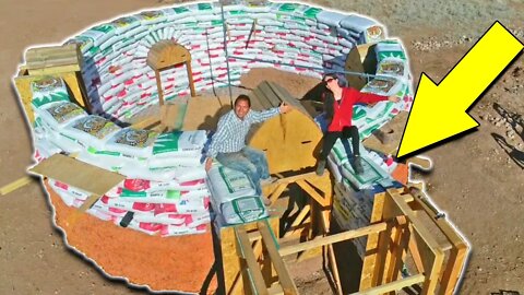 We Completed the Hallway Walls of Our Earthbag Dome! | Building Our Home in the Desert