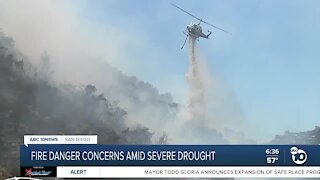 Fire danger concerns amid severe drought