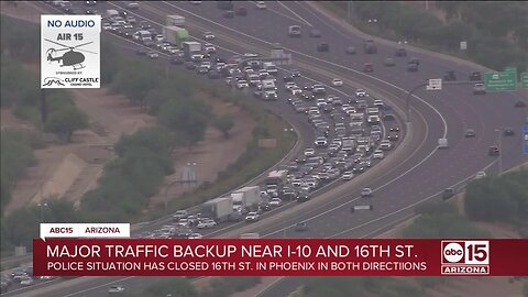 Major traffic backup near I-10 and 16th St.