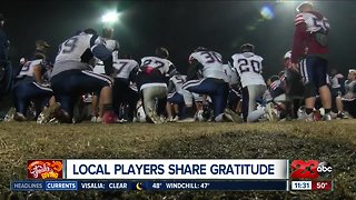 Local football players share gratitude