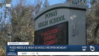 PUSD reopens Middle and High Schools for in person learning