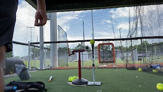 Batting practice tee work