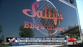 Salty's BBQ and Catering feeds first responders