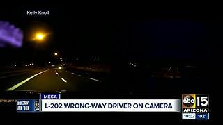 Wrong-way driver caught on dash camera