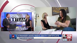 Stranger signs man's death certificate, Q and A