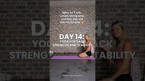 Day 14 Yoga for Back Strength and Stability #yoga #30daysofyoga #yogaforback #strength #stability