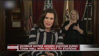 Gov. Whitmer answers questions during town hall with Detroit TV stations