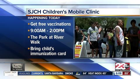 San Joaquin Community Hospital Children's Mobile Immunization Clinic, Free immunizations