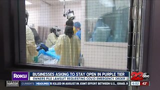Businesses file lawsuit to stay open in purple tier